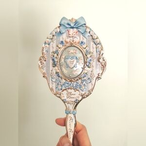 Elegant Blue Floral Hand Mirror